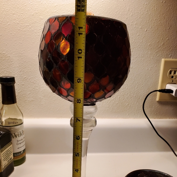 Candle set in red and goltones - Picture 4 of 8